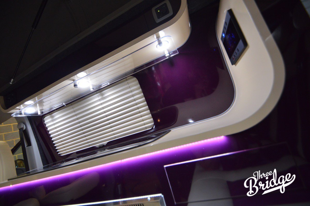Trek_RV's tweet photo. Infinity 2 SWB camper conversion in purple #campervan #vwtransporter #threebridge #vwt5 #vwt6 #camperconversion https://t.co/Tdp2zJluXq