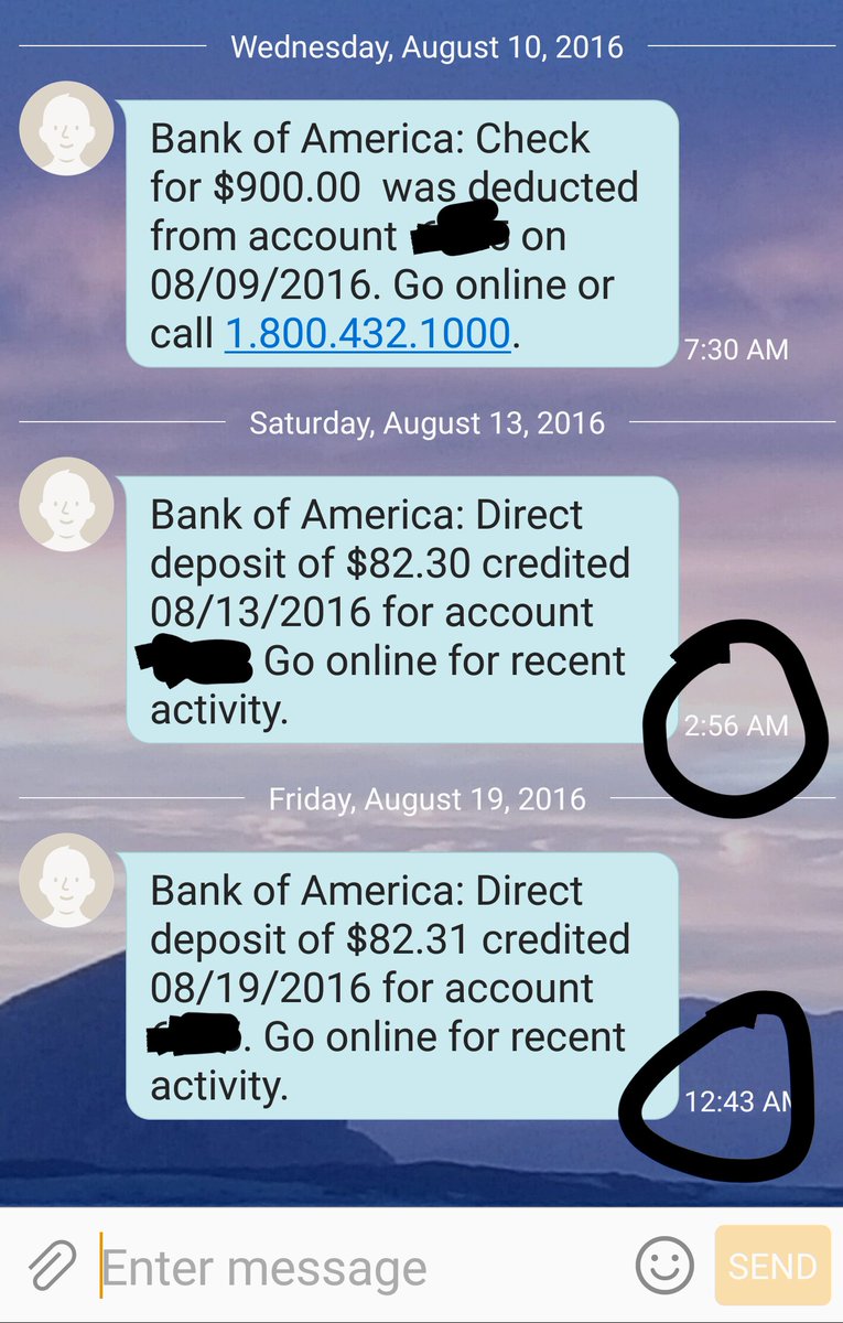 AmandaValena's tweet image. Thanks #bankofamerica for sending me notification texts at godawful hours of the night! @bofa
