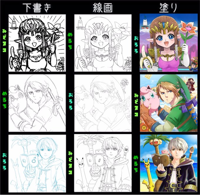 3人で下書き線画塗りを交換して絵を完成させる を含むマンガ一覧 ツイコミ 仮 3人で下書き線画塗りを交換して絵を完成させる を含むマンガ一覧 ツイコミ 仮