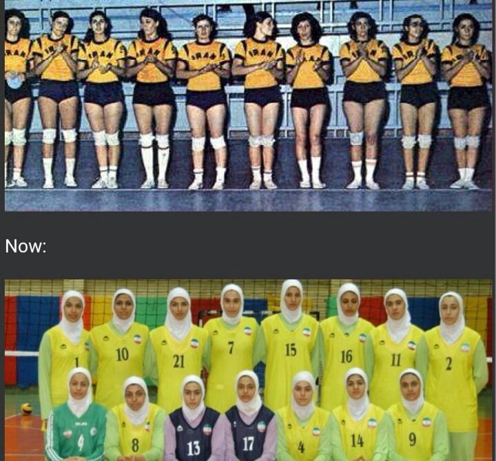 Por suerte, la mujer iraní que en 1974 tenía q llevar obligada esos shorts opresores, ahora sí puede elegir