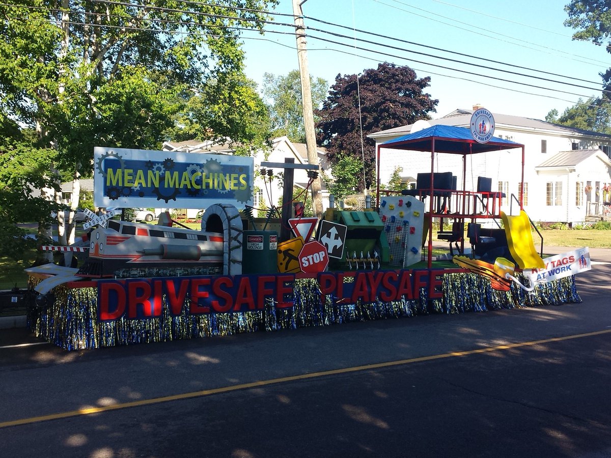 The city of Charlottetown and War amps play safe floats are the first in line along the parade route #pei