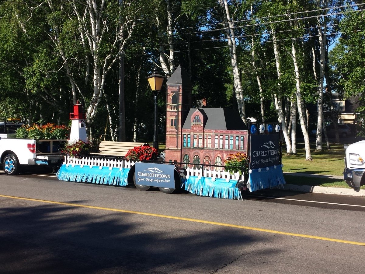 first in line for the parade...countdown is one hour twenty minutes! #pei