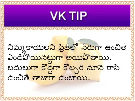 VasundharaVK's tweet image. Tip of Vasundhara Kutumbam
More tips: bit.ly/1Y7Sgaw
#VKTips #TipOfTheDay #LemonTips #VasundharaKutumbam