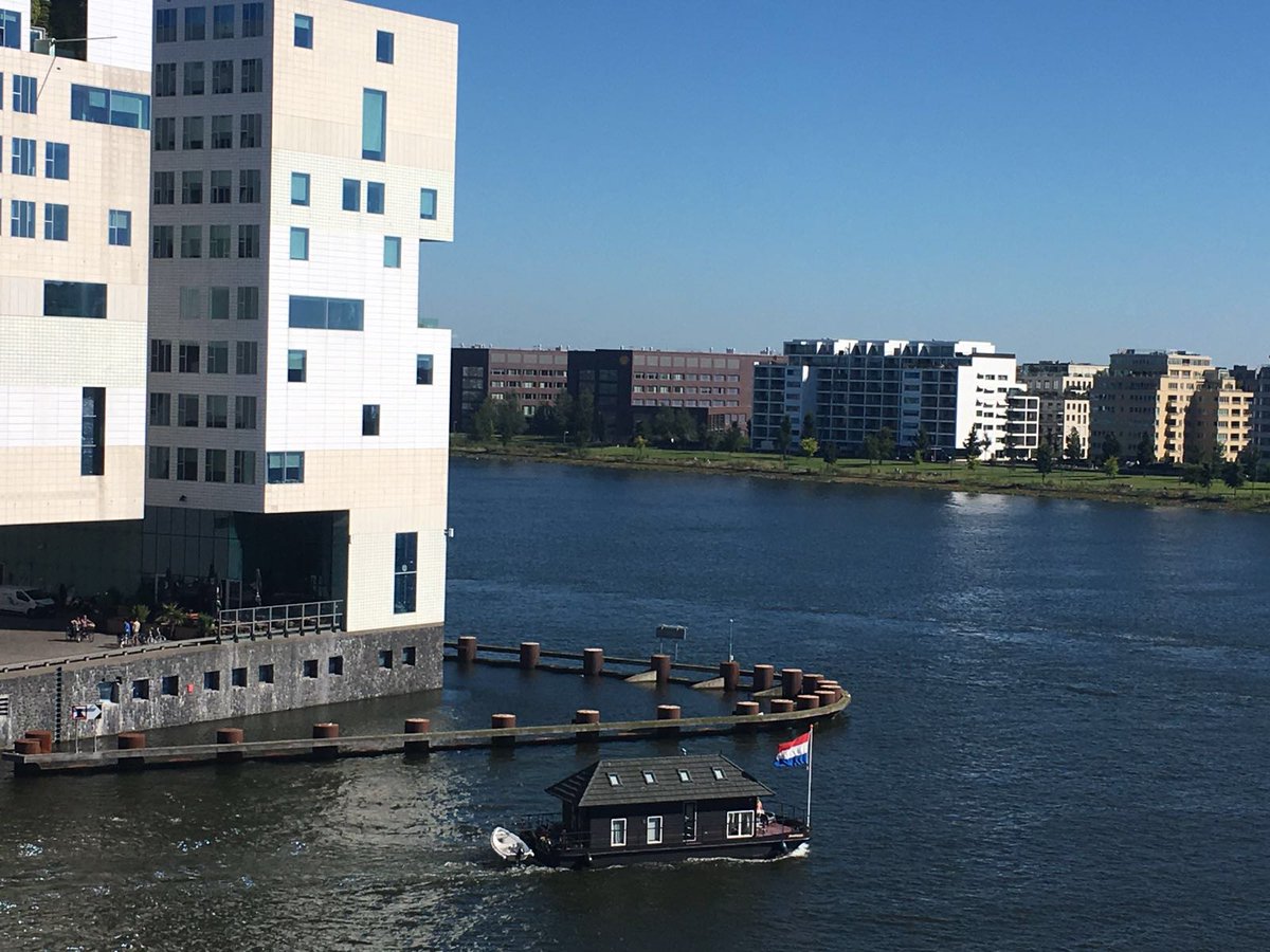 Check out this adorable little house sailing down Amsterdam's IJ river! #WorldPhotoDay #onlyinAmsterdam