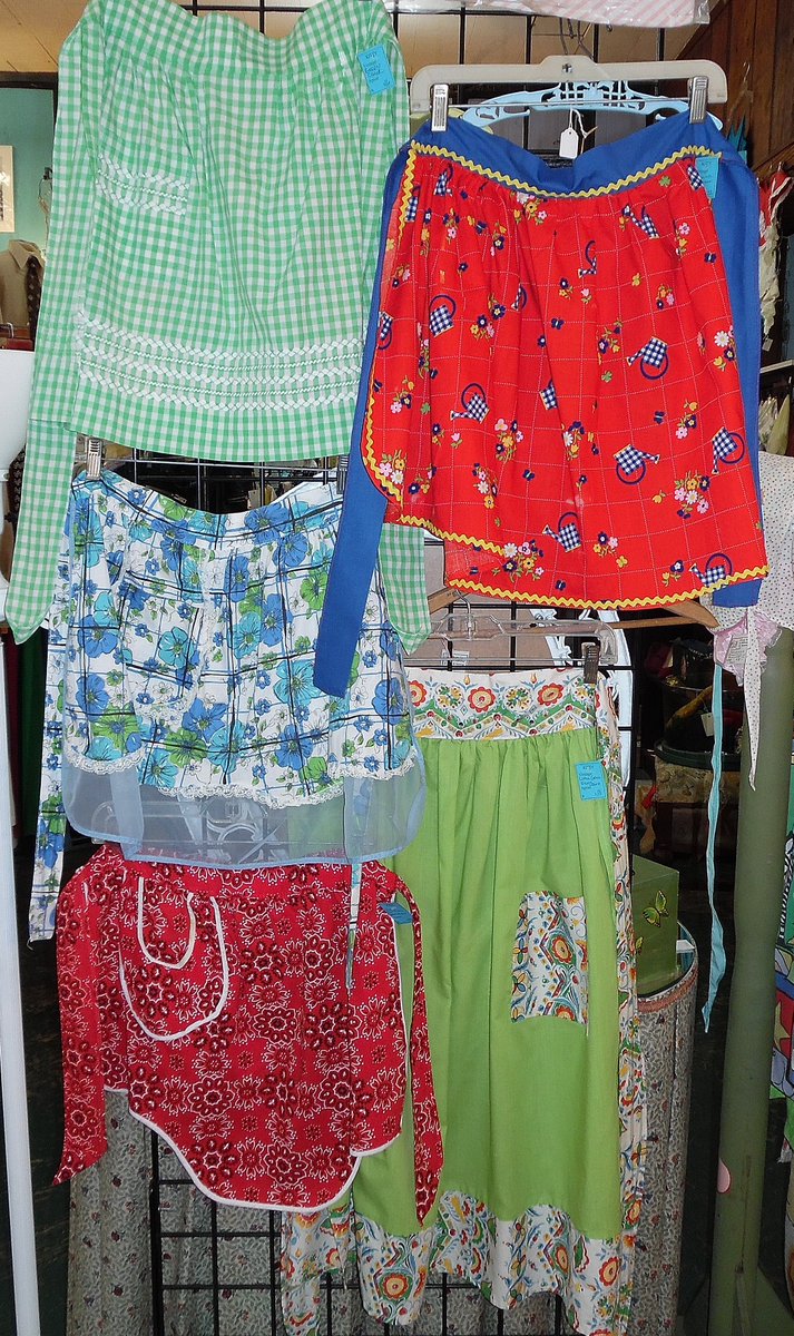 We just got in about 50 of the CUTEST VINTAGE APRONS!!!  50% off at the Sales Counter!!!