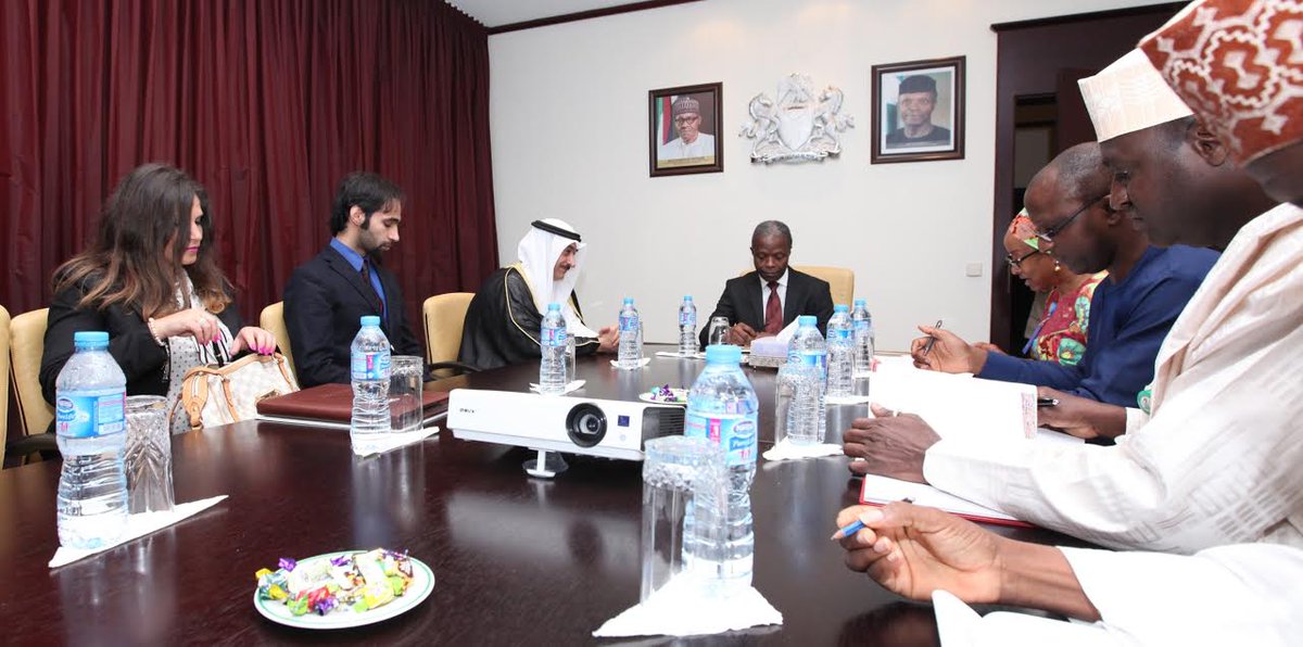 InfoInsightsNG's tweet photo. VP @ProfOsinbajo receives the Kuwaiti Amb. Dr. Abdulaziz Al-sharrah, in his office, today, at State House, Abuja. https://t.co/yswNMNVgGy