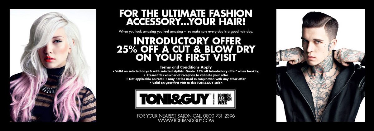 toniandguybas's tweet photo. We offer all new clients to the salon a 20% intro offer! 
#newclients #toniandguybasildon #hair #cuts #colours https://t.co/A74OdTSP8v
