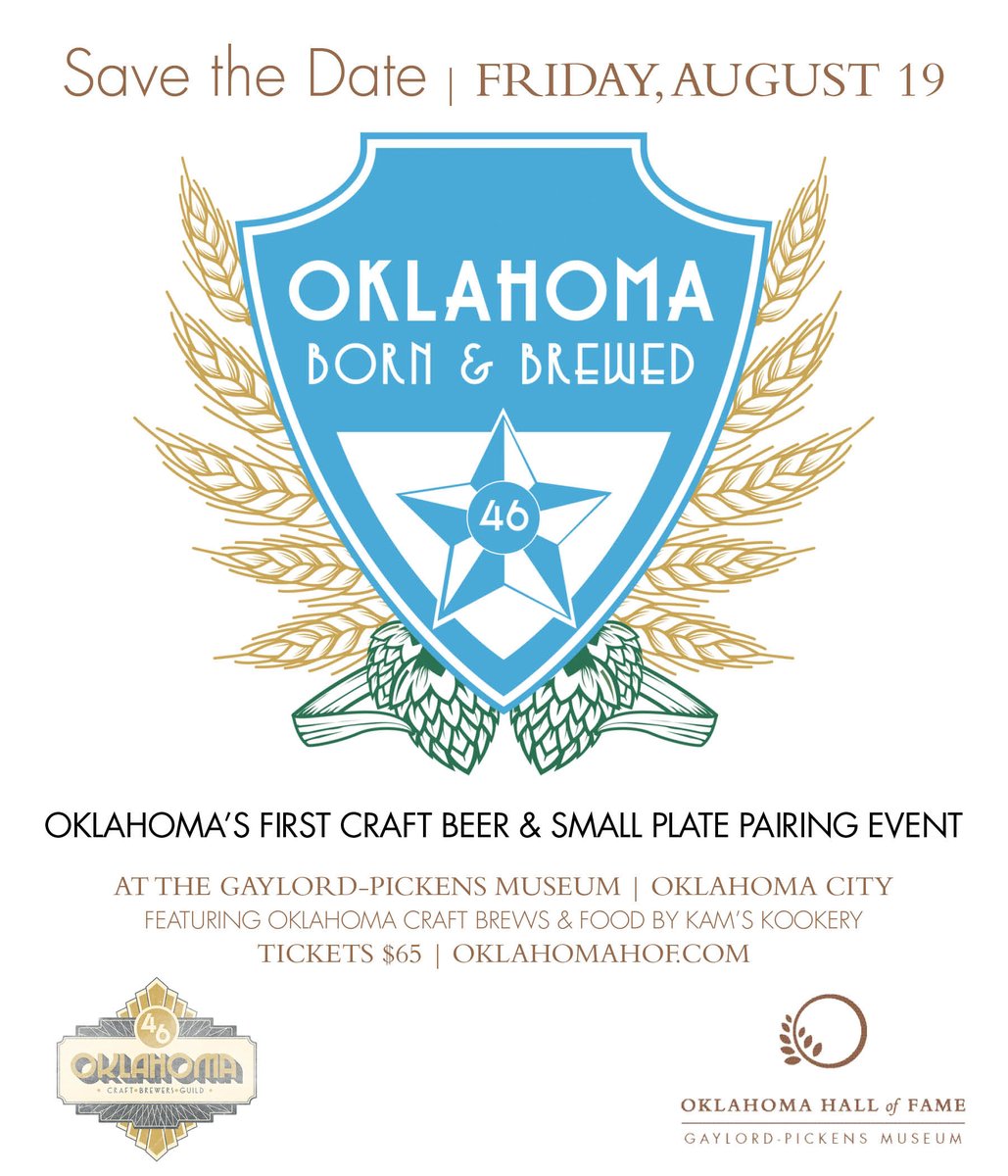 DowntownOKC's tweet photo. RT for a chance to win two tickets to @OklahomaHoF's Oklahoma Born &amp; Brewed tonight! https://t.co/Iiw9n6ABsm https://t.co/YBFdk0Tgrz