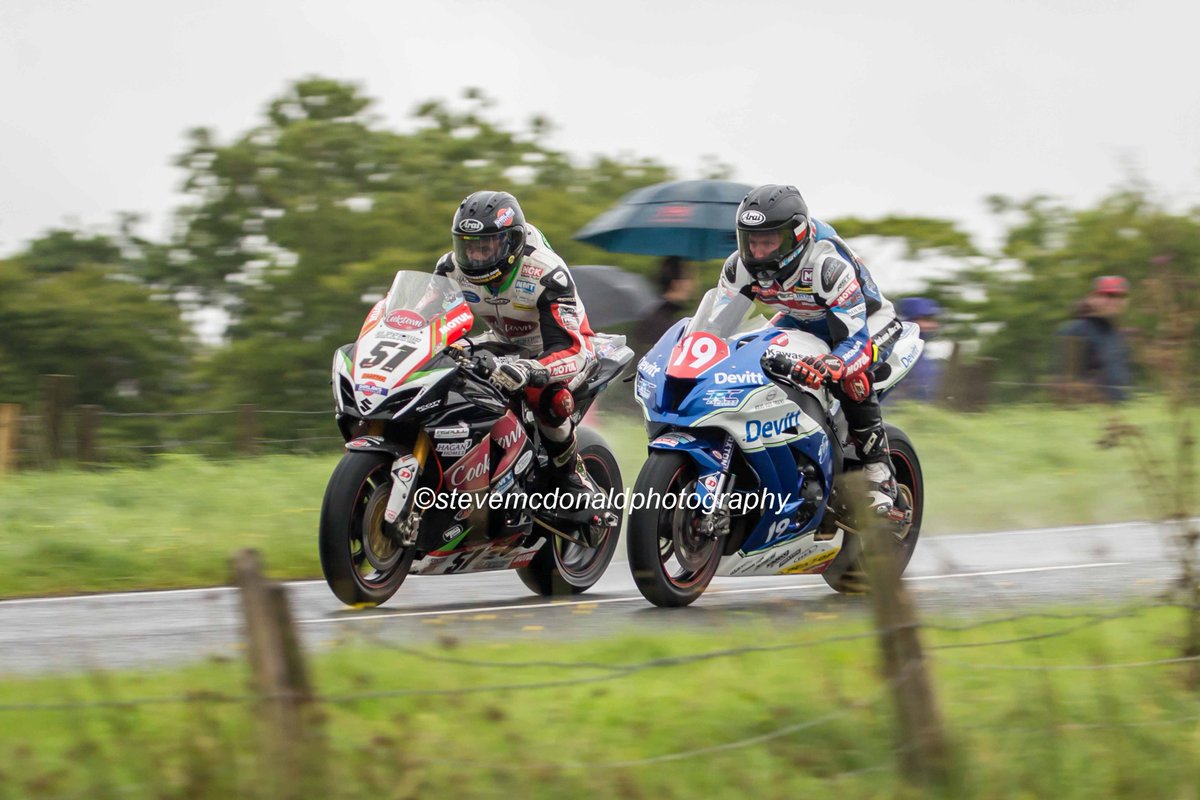 #FullThrottleFriday Steve Mercer &amp; Derek Sheils at close quarters over a very wet Deer's Leap during practice