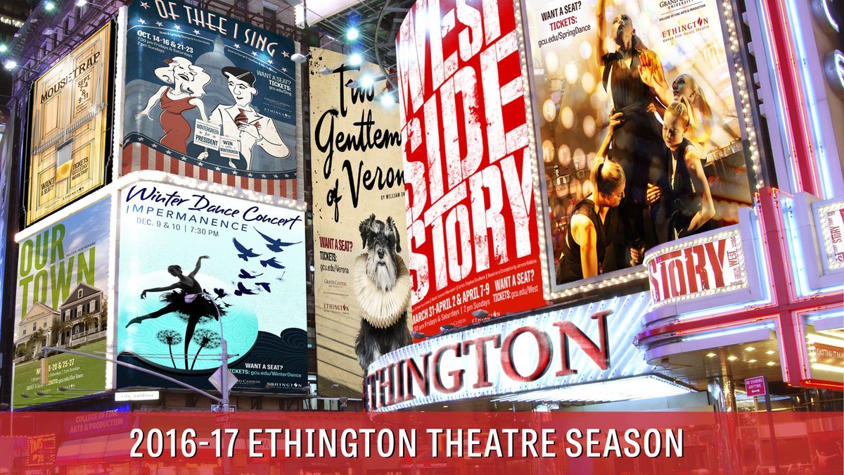 Get your season tickets for Ethington Theatre by contacting the box office: 602-639-8880 or email ethington@gcu.edu