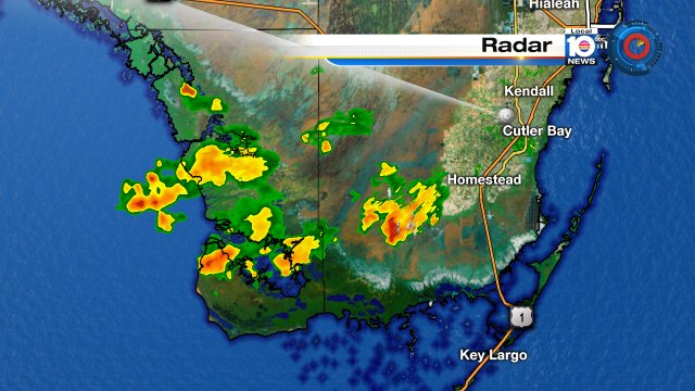 Showers & storms hover over far west #SOFLO while partly cloudy skies rule elsewhere. https://t.co/tEpQKr5cqD