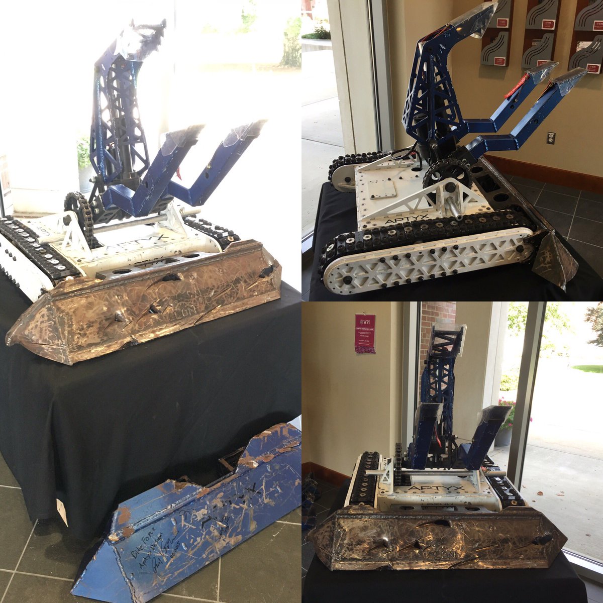 InsideAdmission's tweet image. 2015 @BattleBots Champ @AptyxDesigns #BiteForce is in its now at @WPIAdmissions Bartlett Center! @WPI @wpi_ck