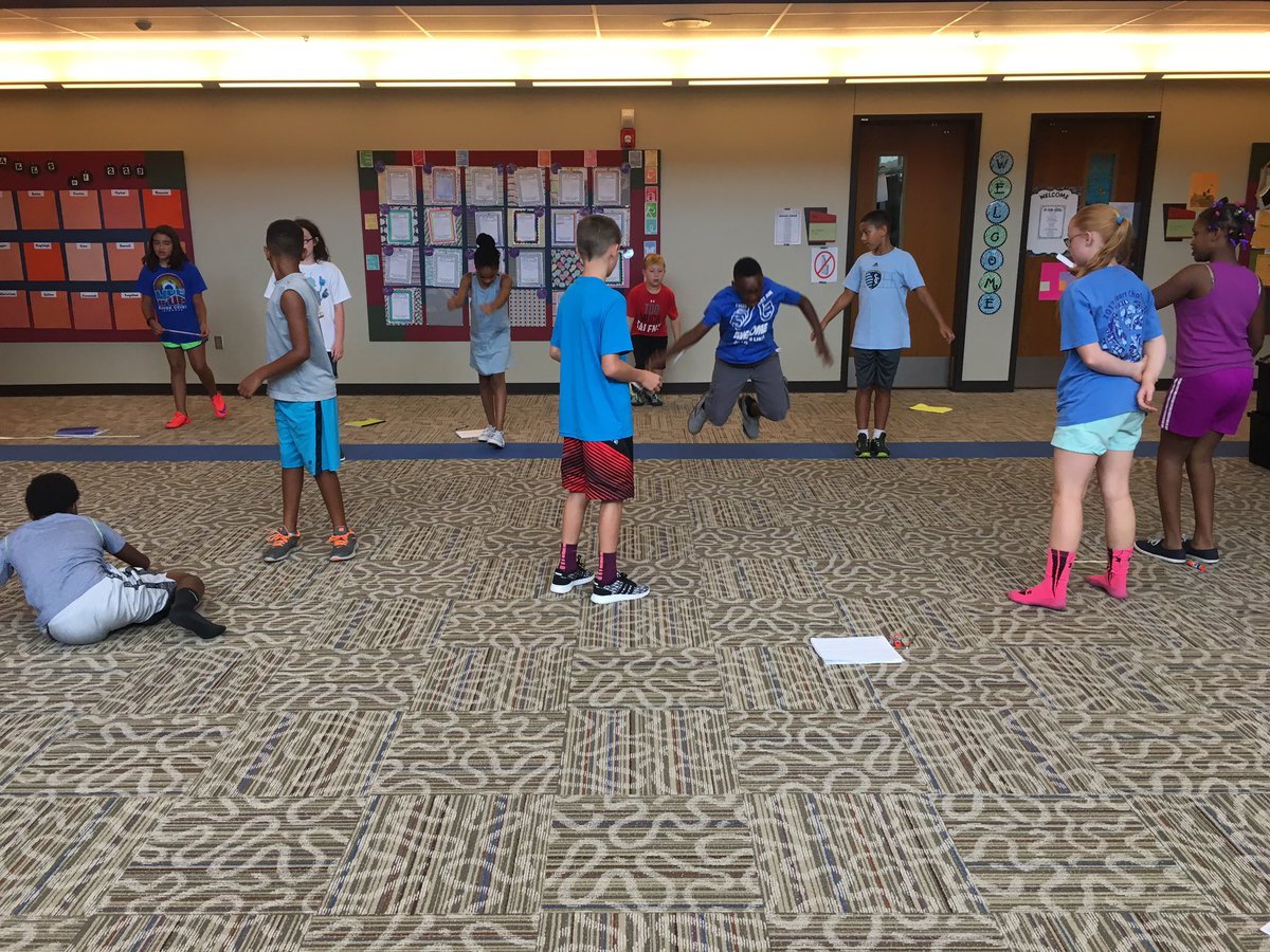 OurLoudLibrary's tweet photo. Using our long jump skills to test out #MathematicalPractice 5 & 6 #mathworkshop https://t.co/jrUlJB7MMl