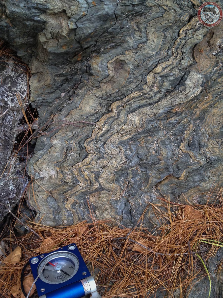 MassGeol's tweet photo. #Friday #Carboniferous to #Permian-age Folds of presumed #Silurian-age metasediments in #ClintonMA. https://t.co/HCup61LYTe