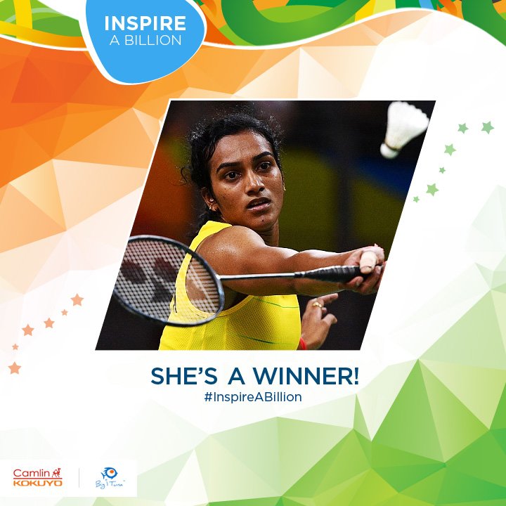 IndiaOlympics's tweet photo. The first #Ind Woman Sportsperson to win a #Silver. Take a bow @Pvsindhu1 You have helped #InspireABillion https://t.co/IKIsFzsHyc