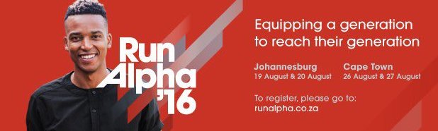 alphacourse's tweet photo. Shout out to all those at #RunAlpha16 in Joburg tonight. We can't wait to see all the social media action. https://t.co/Q527XalXZL