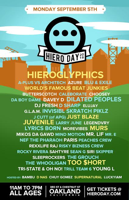 HieroDay's tweet photo. Let's Make this Official! #HieroDay2016 #LineUp complete with over 40 Artists, DJs &amp; Host - Tickets Available Now! https://t.co/vcsXhCw6nN