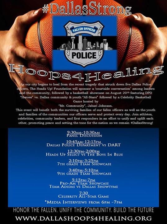 dallasschools's tweet image. Join us Sat., Aug. 20, @ #Hoops4Healing Charity Basketball Classic &amp;amp; Celebrity Game @ PC Cobb Field House. @DallasPD