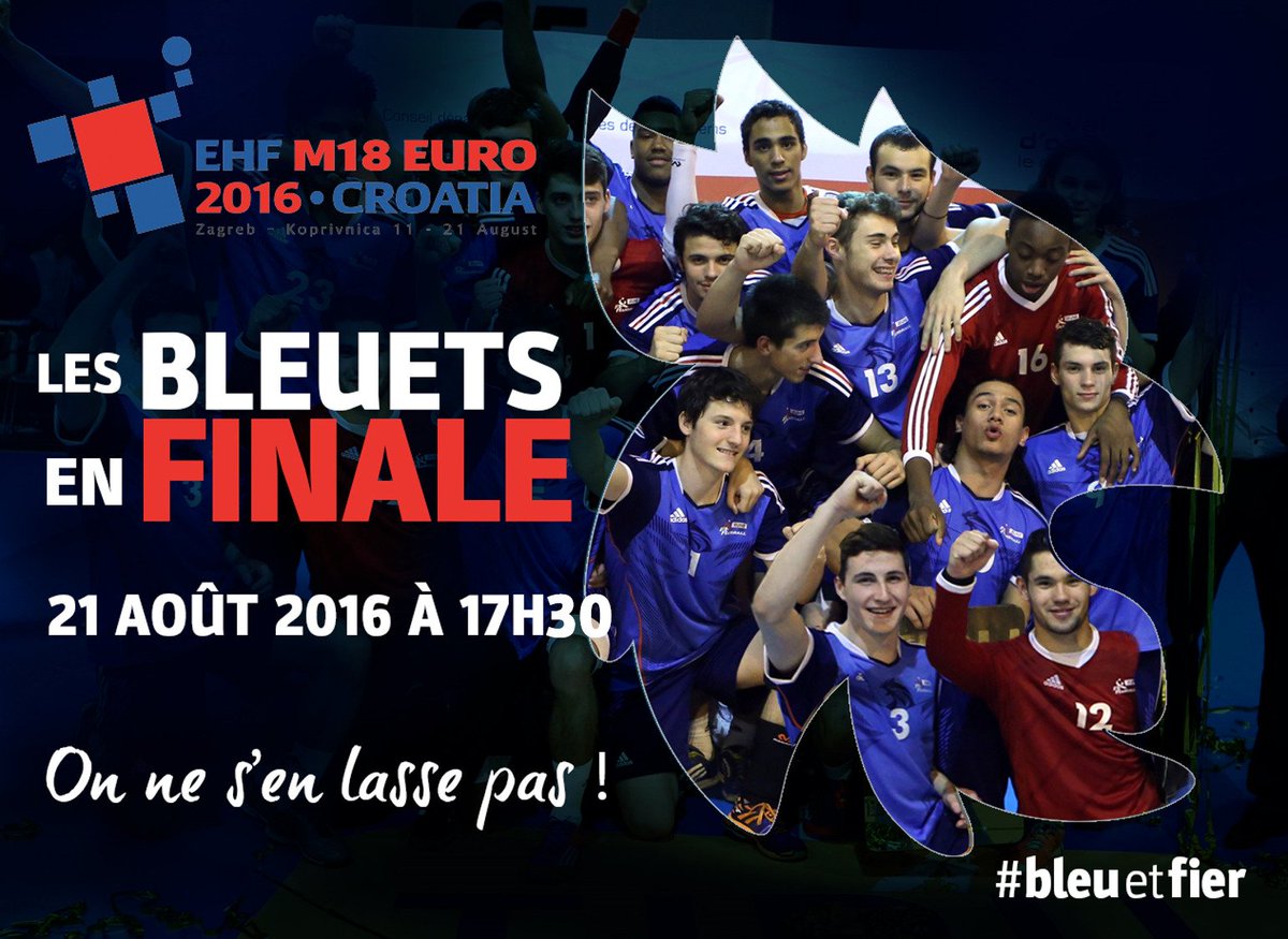 FRAHandball's tweet photo. #U18 (M) #Euro LES MINOTS EN FINALE !! RDV dimanche à 17h30 pour la finale face à la #CRO ou la #SLO #BleuetFier https://t.co/vJX1ZQywUw