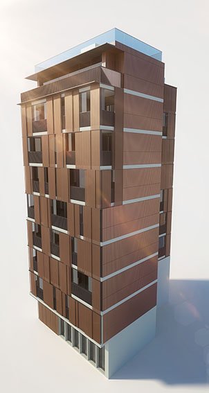 LawrenceandLong's tweet photo. Preliminary study of residential tower with sliding bronze panels currently being developed in the office https://t.co/zq8qal7bqy
