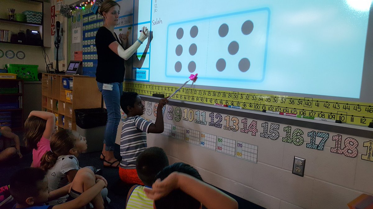 Miss Whiting's 1st graders learning about counting on during their number talk. #NKCschools