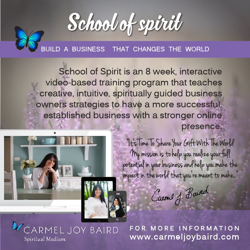 CarmelJoyBaird's tweet photo. Ready to build a business that changes the world? #SchoolOfSpirit starts on September 20th! https://t.co/o0GkaIBIA5 https://t.co/eJKz8s3JrI