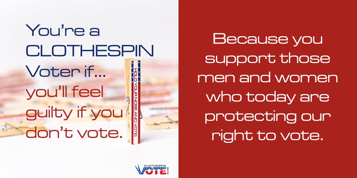 KeysForToday's tweet image. You're a Clothespin Voter if...  you'll feel guilty if you don't vote   ClothespinVote.com  @RandPaul