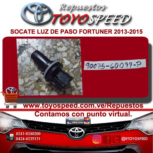 RTOYOSPEED's tweet photo. #Socate Luz de Paso #Fortuner 2013-15 https://t.co/d0WSSTkIlI #repuestostoyota #ventasonline #Visa #Mastercard https://t.co/G9baiZEEnU
