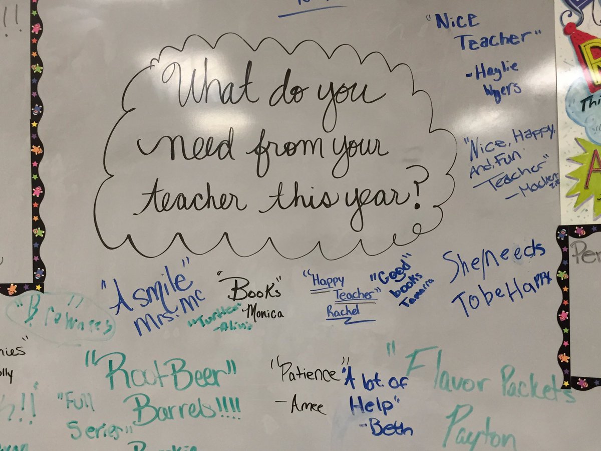 teacher2teacher's tweet photo. How @redwoodgal73 kicked the school year off by gathering student feedback! #T2T 
 https://t.co/CPSF8yjROv https://t.co/cBZJQbfhwR