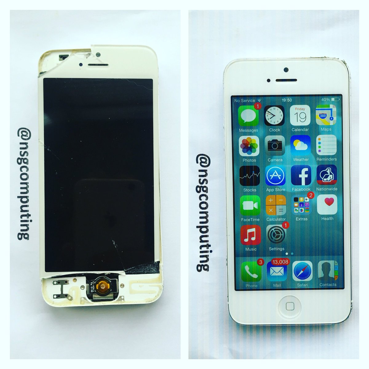 NSGcomputing's tweet photo. iPhone 5 screen replacement done today!📱🔧Contact me for prices https://t.co/quDlxMzFyq