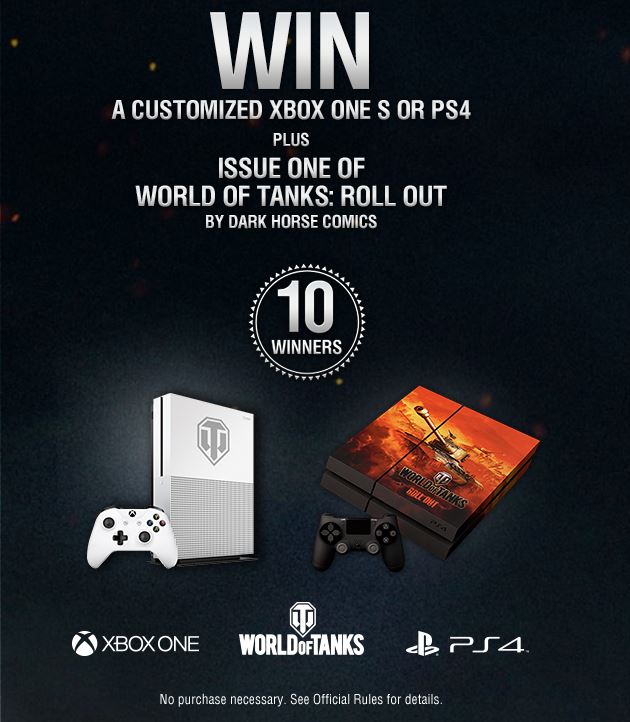 World of Tanks Modern Armor (@wotmodernarmor) on Twitter photo Win a #Xbox One S 2TB or #PS4 + Issue 1 of World of Tanks: Roll Out by <a href="/DarkHorseComics/">Dark Horse Comics</a>
👉 wotdarkhorse.com Win a #Xbox One S 2TB or #PS4 + Issue 1 of World of Tanks: Roll Out by <a href="/DarkHorseComics/">Dark Horse Comics</a>
👉 wotdarkhorse.com