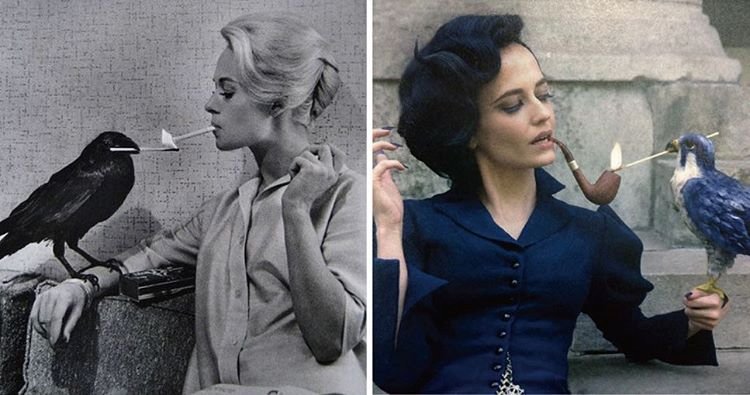 poisonfreckles's tweet image. Eva Green in ‘Miss Peregrine’ paying homage to Tippi Hedren in Alfred Hitchcock’s ‘The Birds’ [© evagreenweb]
