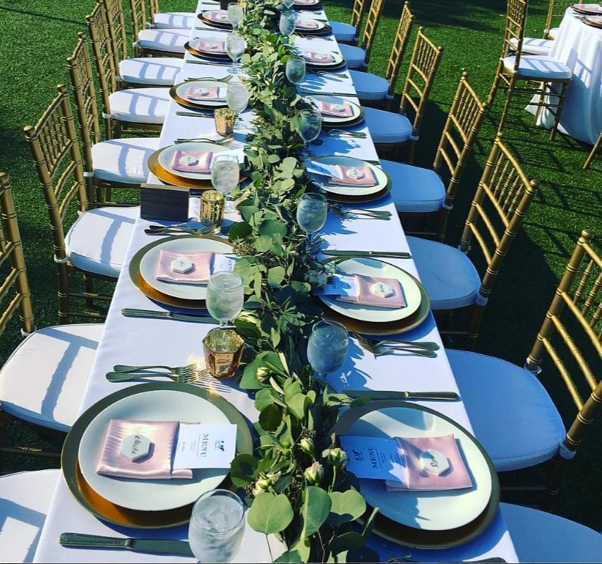 #regram <a href="/jennlaskey/">Jenn LAsKey</a> -- A beautiful outdoor summer wedding in Malibu with blush and gold color accents. It's nice to…