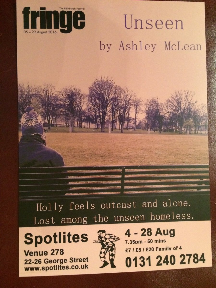 ExtremeBroadcas's tweet photo. Watched 'Unseen', superb play dealing with the issue of homelessness
19:35 @spotlites @edfringe @crisis_uk @Shelter https://t.co/7bpNa7c0Z1