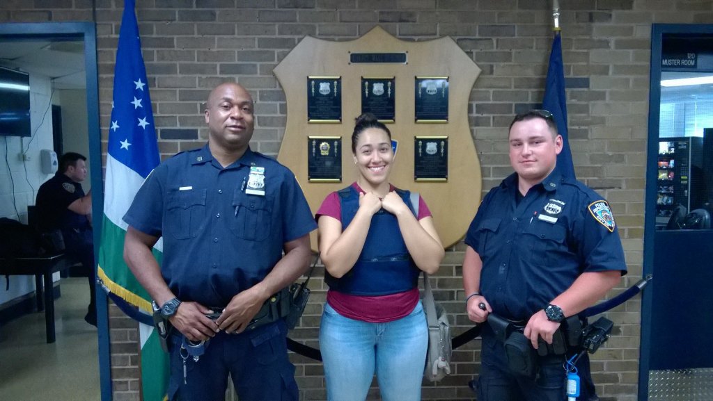 ...this resident Ms. Robyn Camacho is going out 4 a ride with the NYPD.pic....