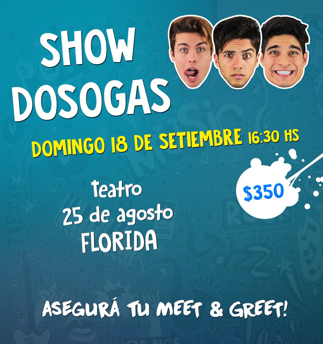 dosogas's tweet photo. Sogas de Florida, Uruguay! Nos vemos el 18 de setiembre! ❤️😘 https://t.co/G1Xftgeo0o