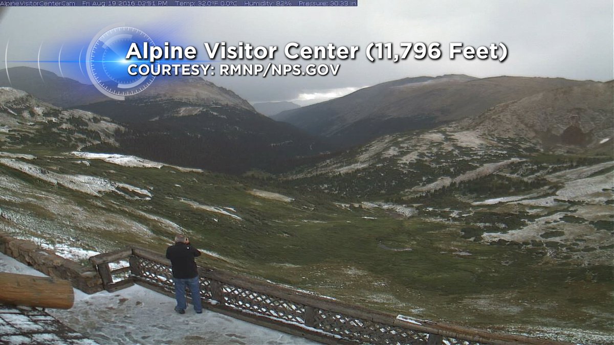 CBSNewsColorado's tweet photo. RMNP reporting hail and lightning up along Trail Ridge Road. #cowx Near #NeverSummerRange https://t.co/F0KKx82HXk https://t.co/UbWJsCiDoq