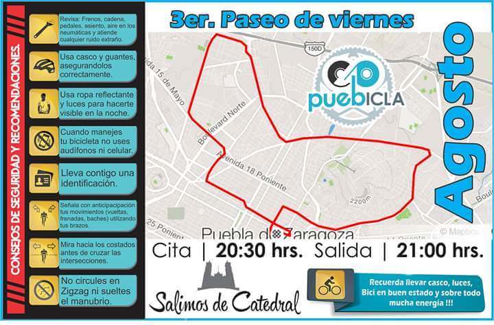 PUEBICLA's tweet photo. Buenas tardes amigos. les compartimos la ruta de hoy 🚲  🚲 https://t.co/qjkk3dV4nP