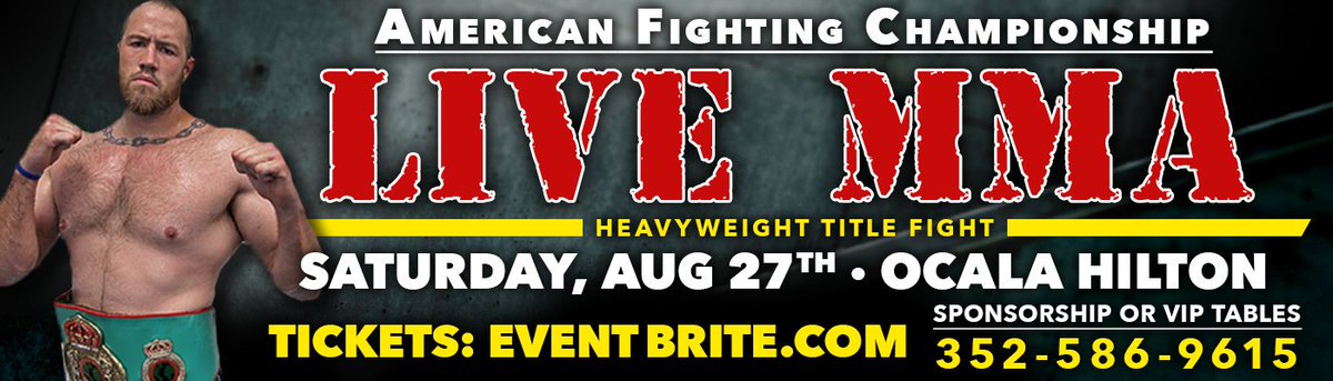 Almost 1 wk away! Get your #Tickets now before it's too late #MMA #UFC #AFC #AFC2 #ATT #Ocala #USA #WILBORNISBACK
