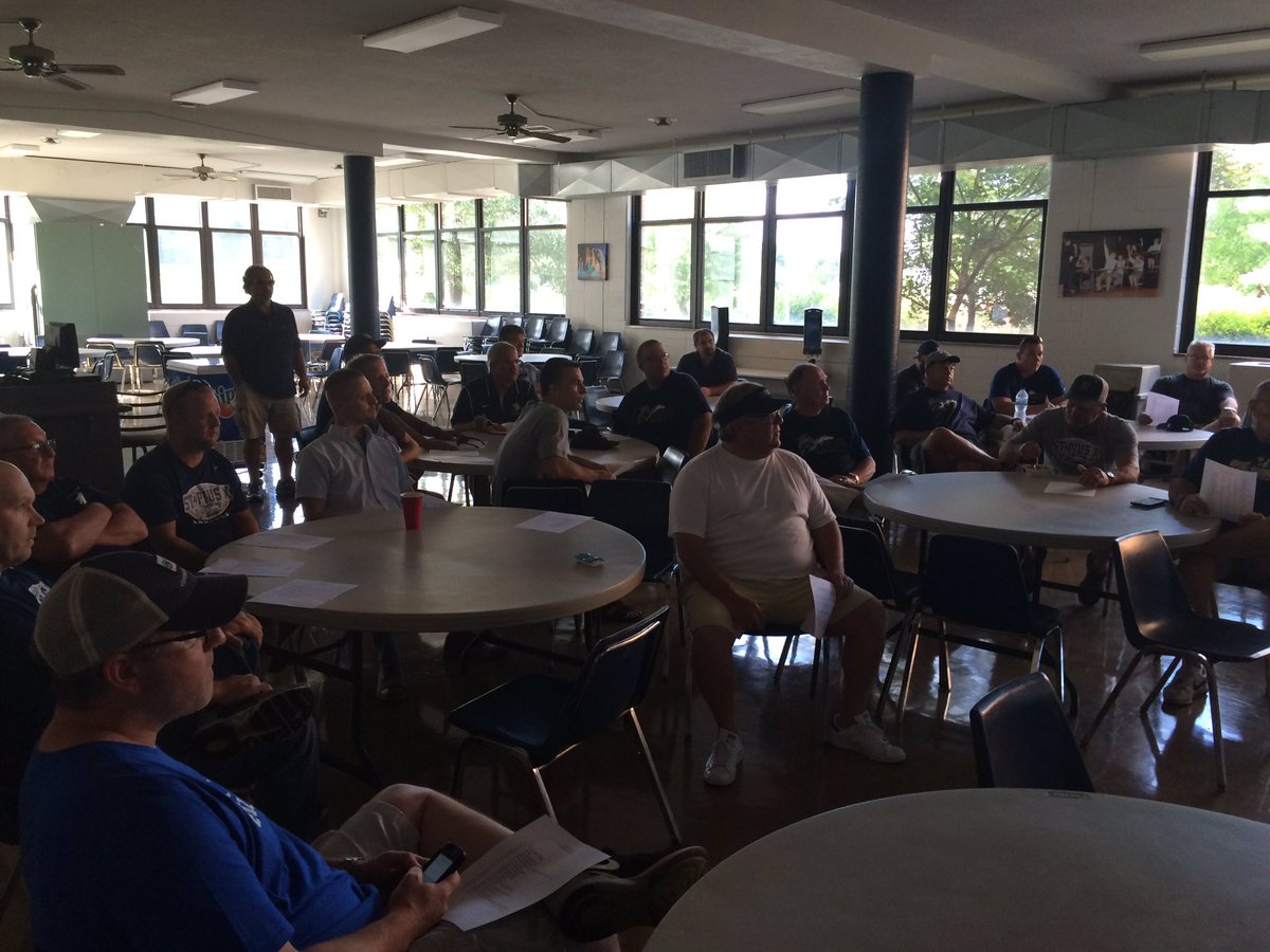 stplancerFB's tweet photo. Dads Nite...pre-pre-game talk with Coach Woods https://t.co/PHuj4wXgfx