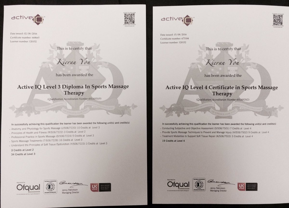 Certificates have come through, summer well spent! <a href="/TeamBathTD/">TeamBathT&D</a> #sportsmassage