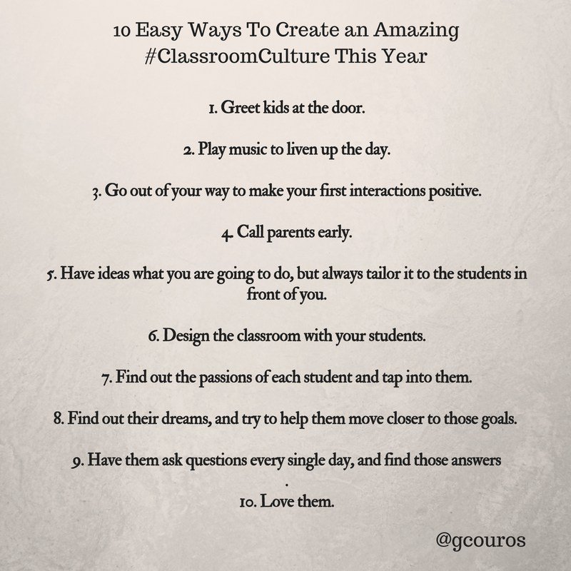 gcouros's tweet image. 10 Easy Ways To Create an Amazing #ClassroomCulture This Year georgecouros.ca/blog/archives/…