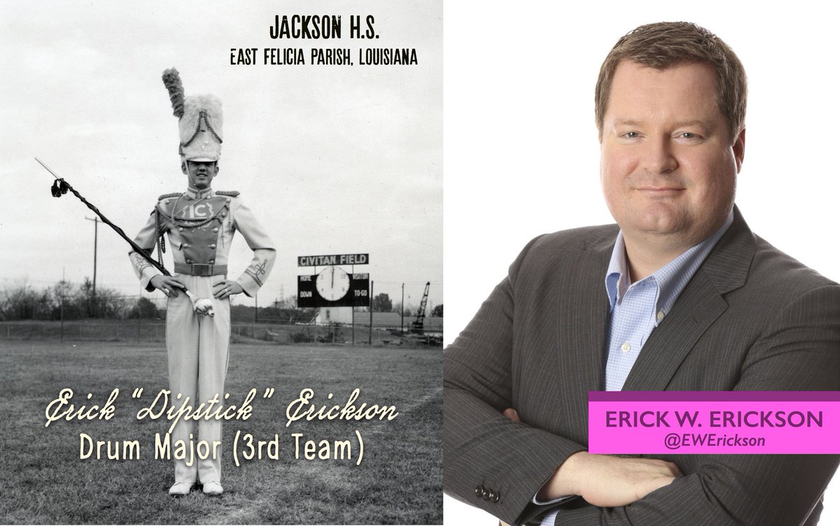 vivelafra's tweet photo. ERICK ERICKSON: Yearbook photo surfaces of the 3rd string drum major. @EWErickson #MAGA #LAForTrump #Trump2016 https://t.co/dSs98Hfoes