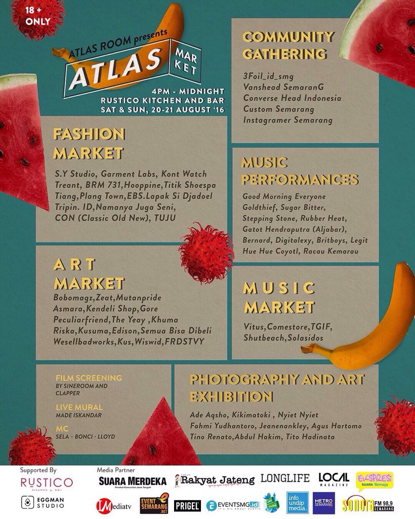 Kami nanti malem manggung di Atlas Market @ Rustico Kitchen &amp; Bar. Jangan lupa yaaaaw! 🍒 #rubberheatshow