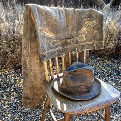 Hanging it up after a long day! Hand aging our leather pants for the latest collection. #madeworn #blainehalvorson