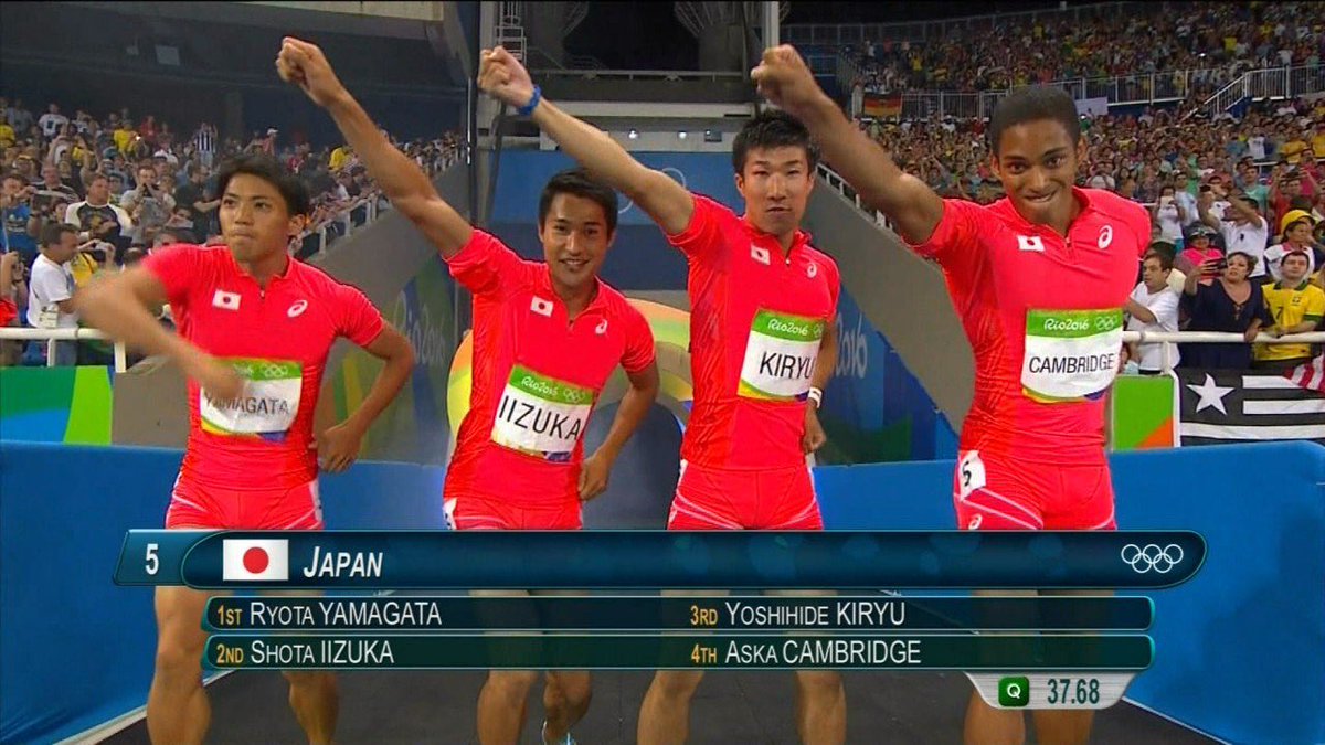 動画あり 陸上男子400mリレーでジャマイカにつぐ銀メダル 入場パフォーマンス含めて日本らしい リオ五輪 Togetter