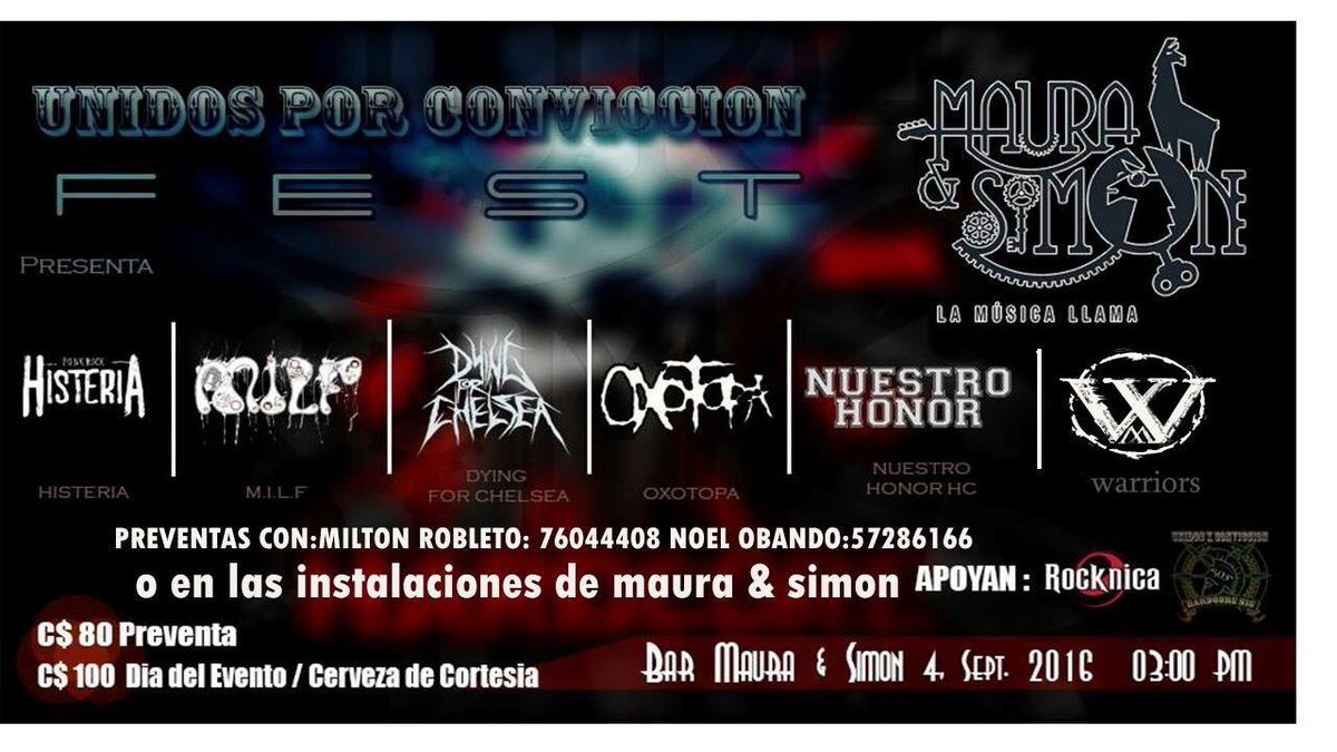 ¡Broderes! Tenemos aquí las fechas. Mañana con B-Side, el 2 de Septiembre con <a href="/LngSHT/">Lng/SHT!</a> y el 4 unidos por convicción🤘🏼