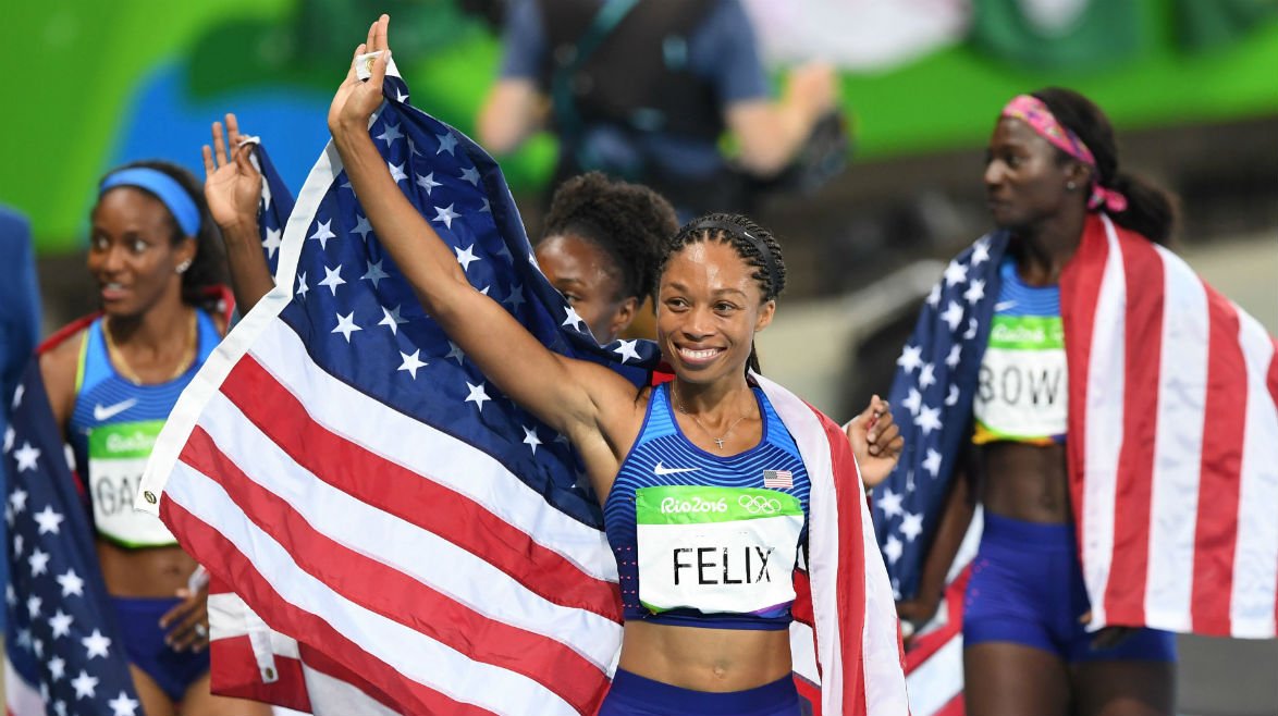 marcadorec's tweet photo. Allyson Felix, la primera mujer en ganar cinco medallas de oro en atletismo ► https://t.co/A1LUaY3SB7 (foto: AFP) https://t.co/M3TMt8VILR