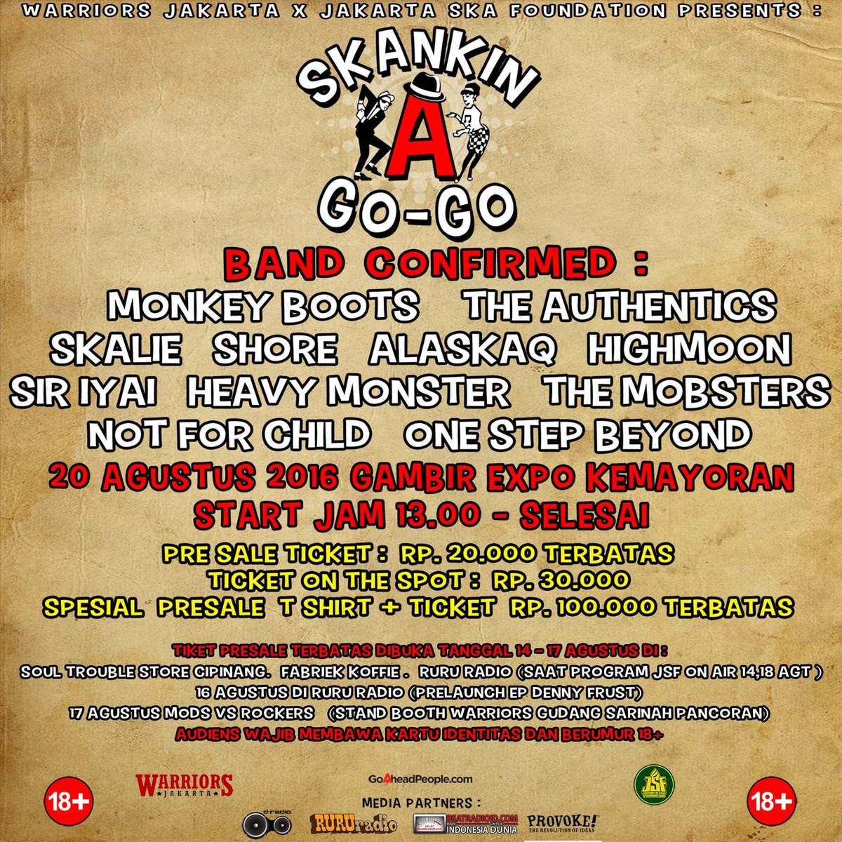 Pesta di Jakarta <a href="/SKARTEFAK/">INDONESIA SKA CONNECTION</a> ... Untuk sementara masih checksound.
Yang ada waktu luang. Yuklah 😁