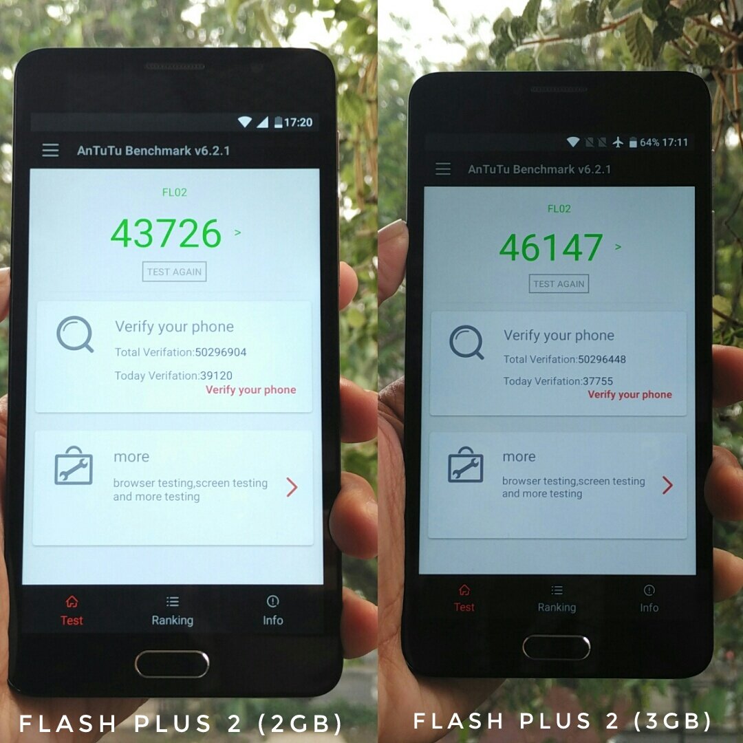 GadgetGaul's tweet image. Perbedaan skor Antutu #FlashPlus2 RAM 2GB vs 3GB. #FlashdiBandung #AskRA